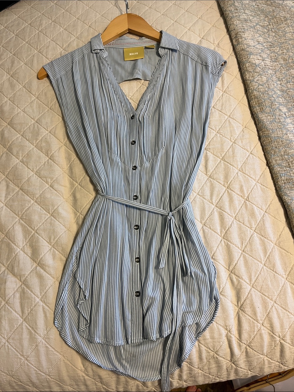 Maeve Blue and White Striped Top
